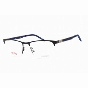 Hugo Men's Eyeglasses - Matte Blue Stainless Steel Rectangular Frame | HG 1142 0FLL 00