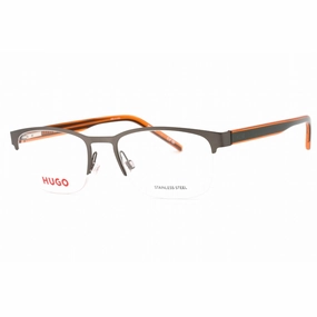 Hugo Men's Eyeglasses - Ruthenium Green Metal Rectangular Frame | HG 1247 0SMF 00