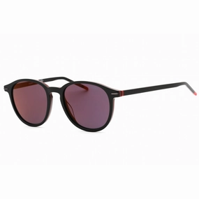 Hugo Men's Sunglasses - Red Mirror Lens Black Plastic Oval Frame | HG 1169/S 0OIT AO