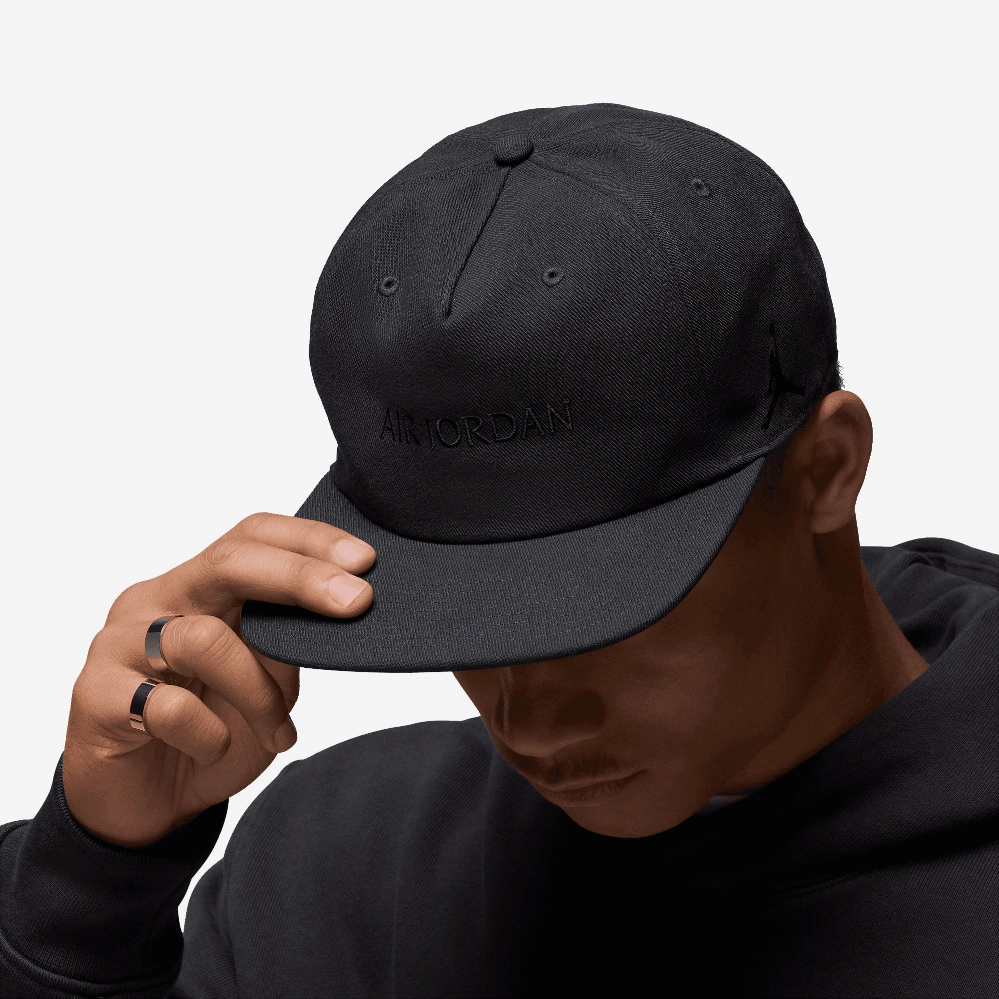 JORDAN | AIRJORDAN PRO UNSTRUCTURED FLAT BILL HAT { OFF NOIR/OFF NOIR