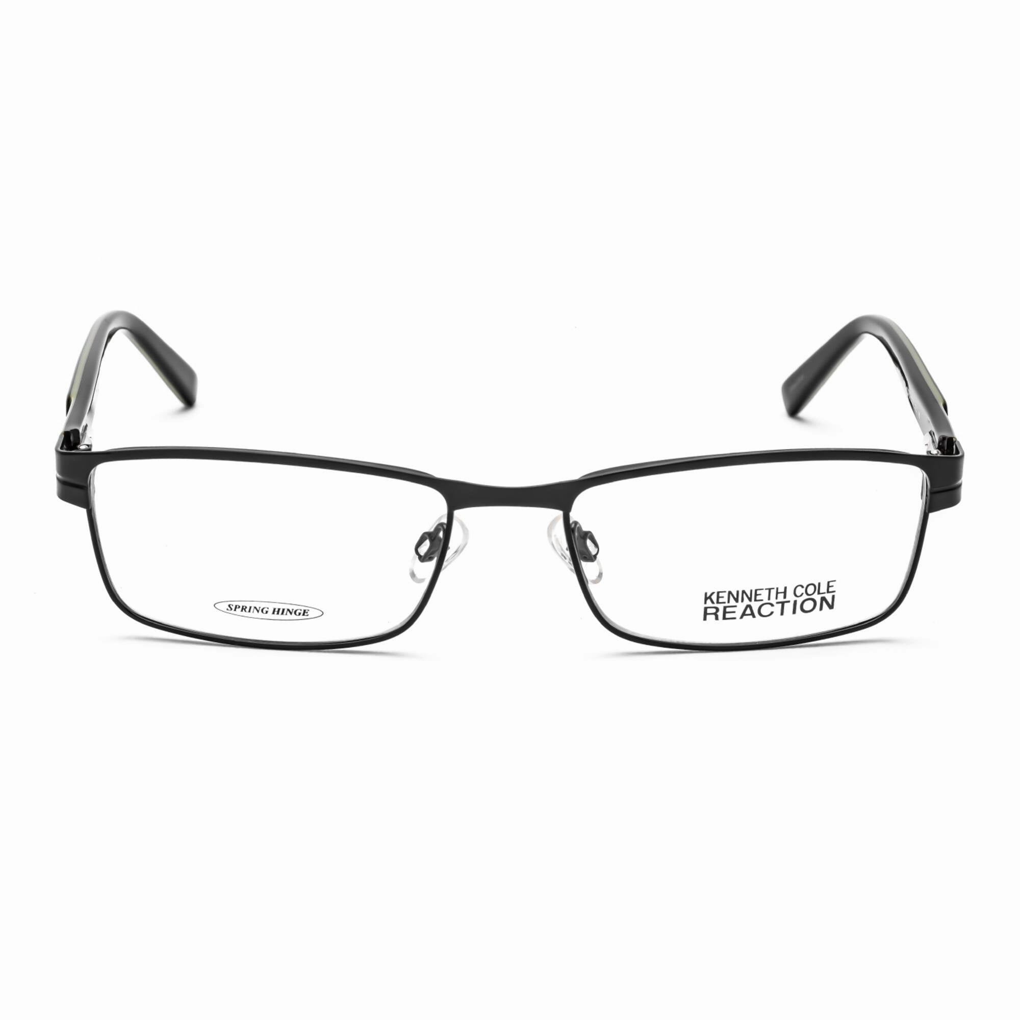 Kenneth Cole Reaction Men's Eyeglasses - Matte Black Metal Rectangular | KC0752 002