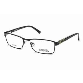 Kenneth Cole Reaction Men's Eyeglasses - Matte Black Metal Rectangular | KC0752 002