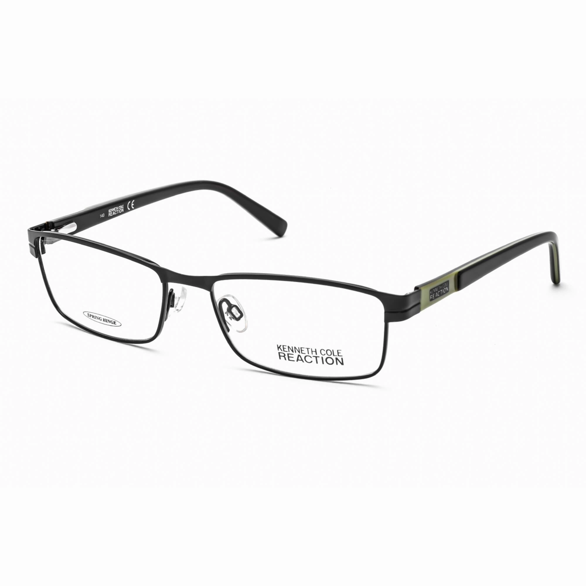 Kenneth Cole Reaction Men's Eyeglasses - Matte Black Metal Rectangular | KC0752 002