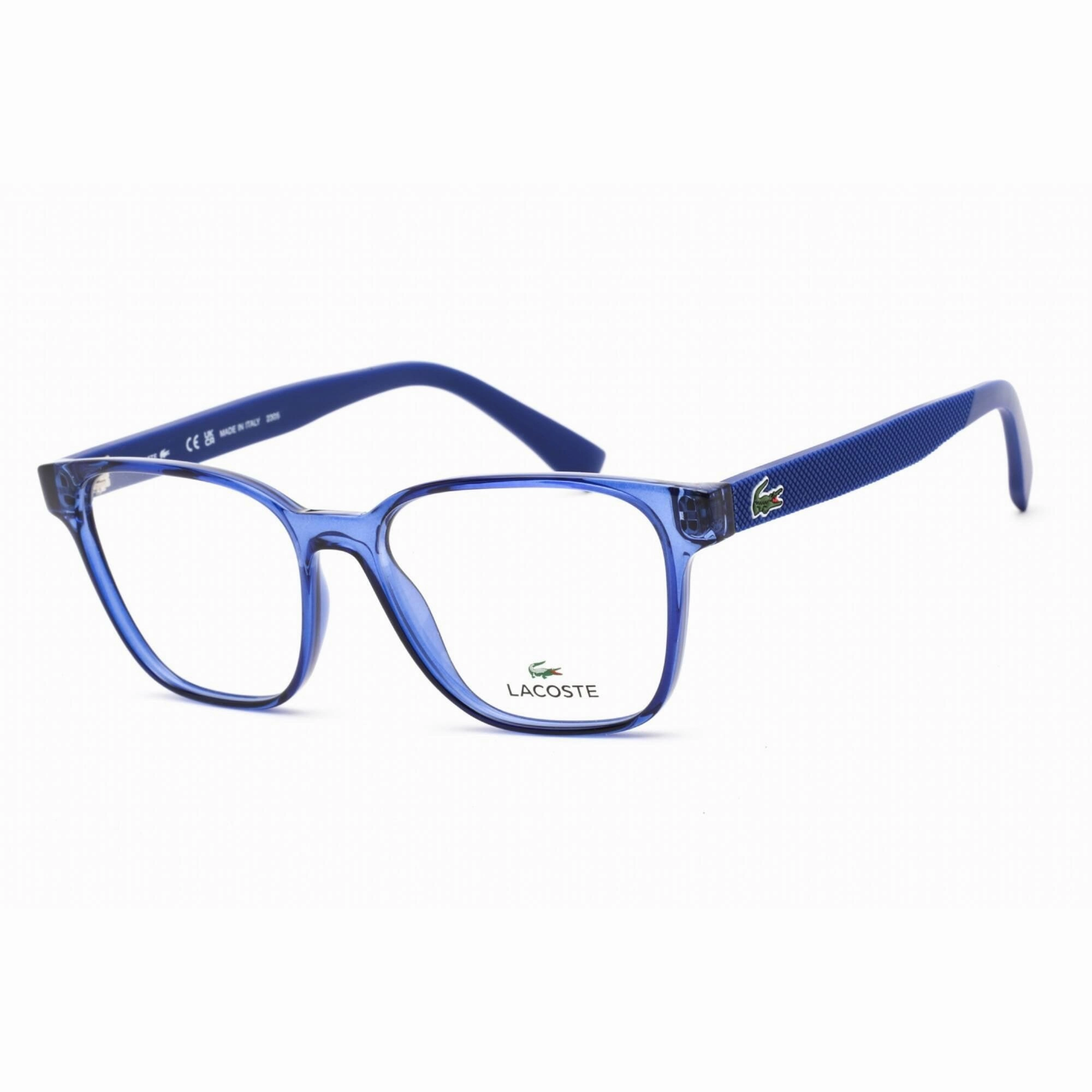Lacoste Men's Eyeglasses - Clear Lens Blue Plastic Square Shape Frame | L2818 424