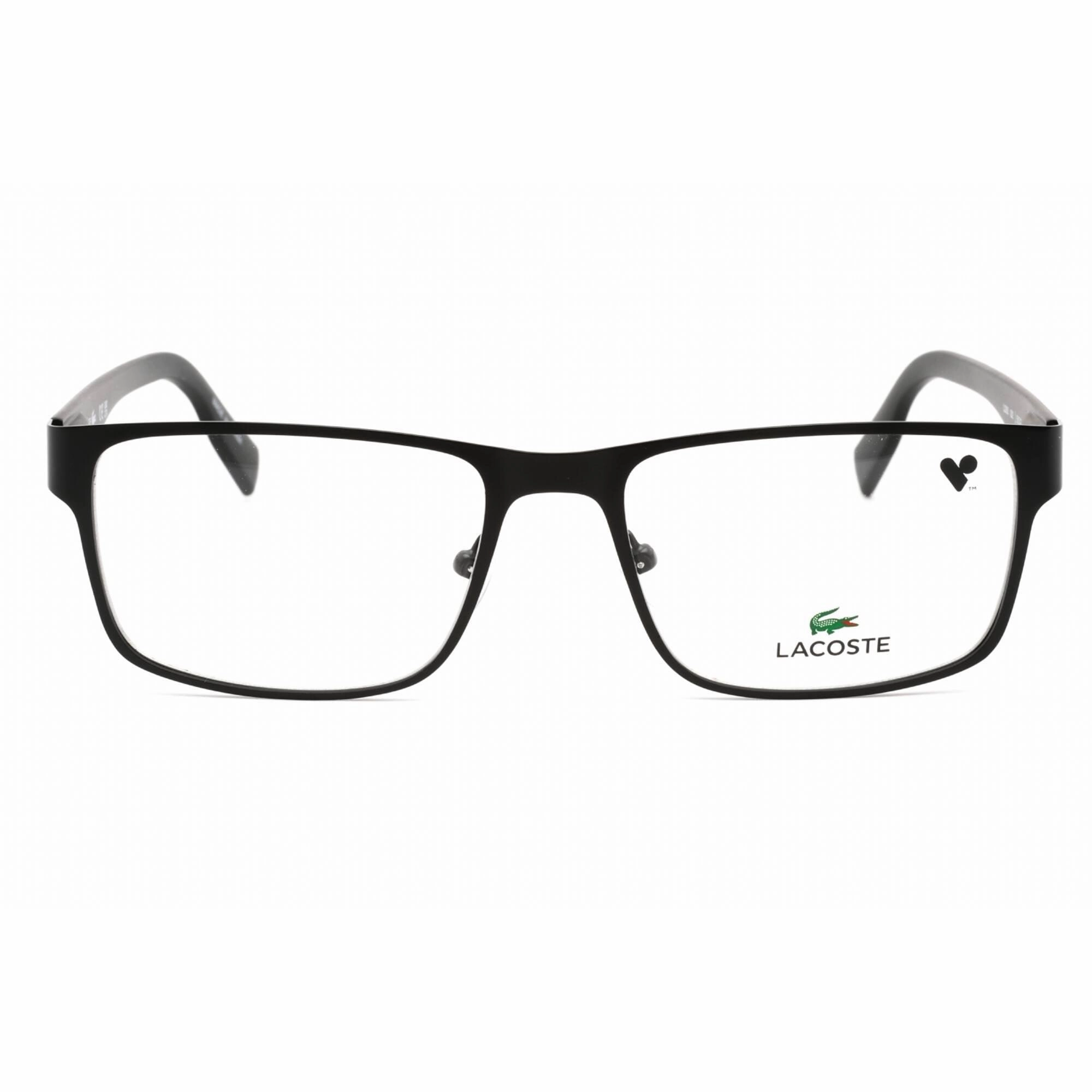 Lacoste Men's Eyeglasses - Full Rim Matte Black Metal Rectangular Frame | L2283 002
