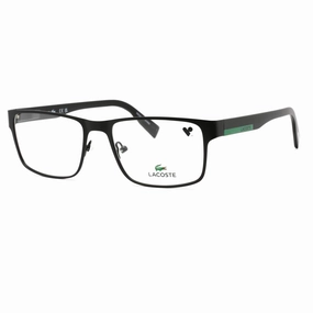 Lacoste Men's Eyeglasses - Full Rim Matte Black Metal Rectangular Frame | L2283 002