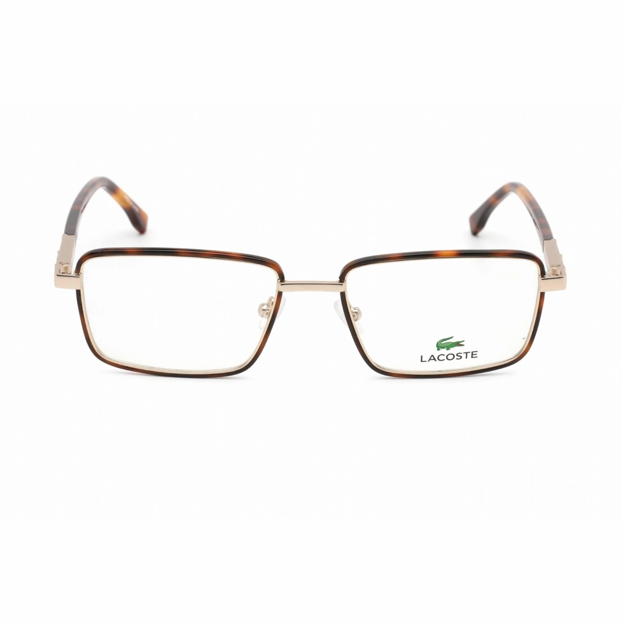 Lacoste Men's Eyeglasses - Full Rim Rectangular Matte Gold Metal Frame | L2278 710