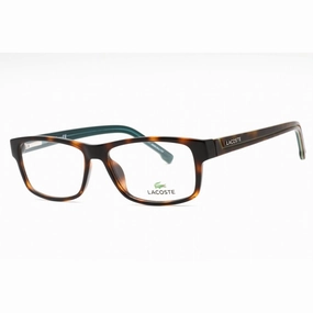 Lacoste Men's Eyeglasses - Havana Plastic Rectangular Full Rim Frame | L2707 214