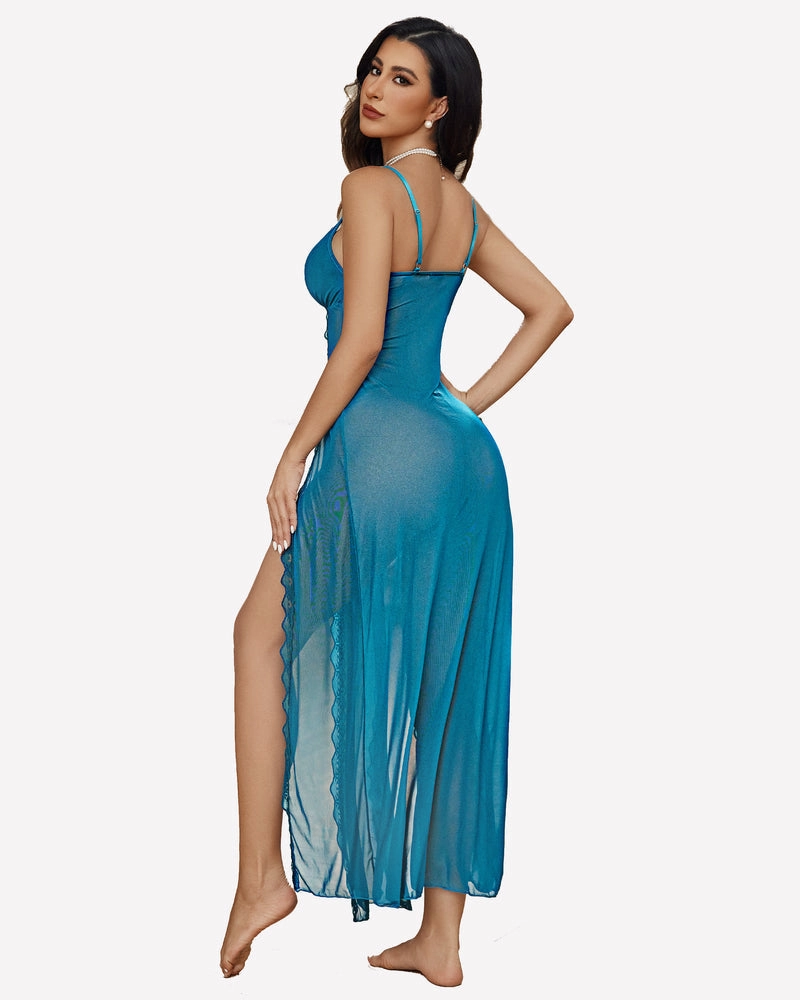 Leopard Lace Side Split Nightdress