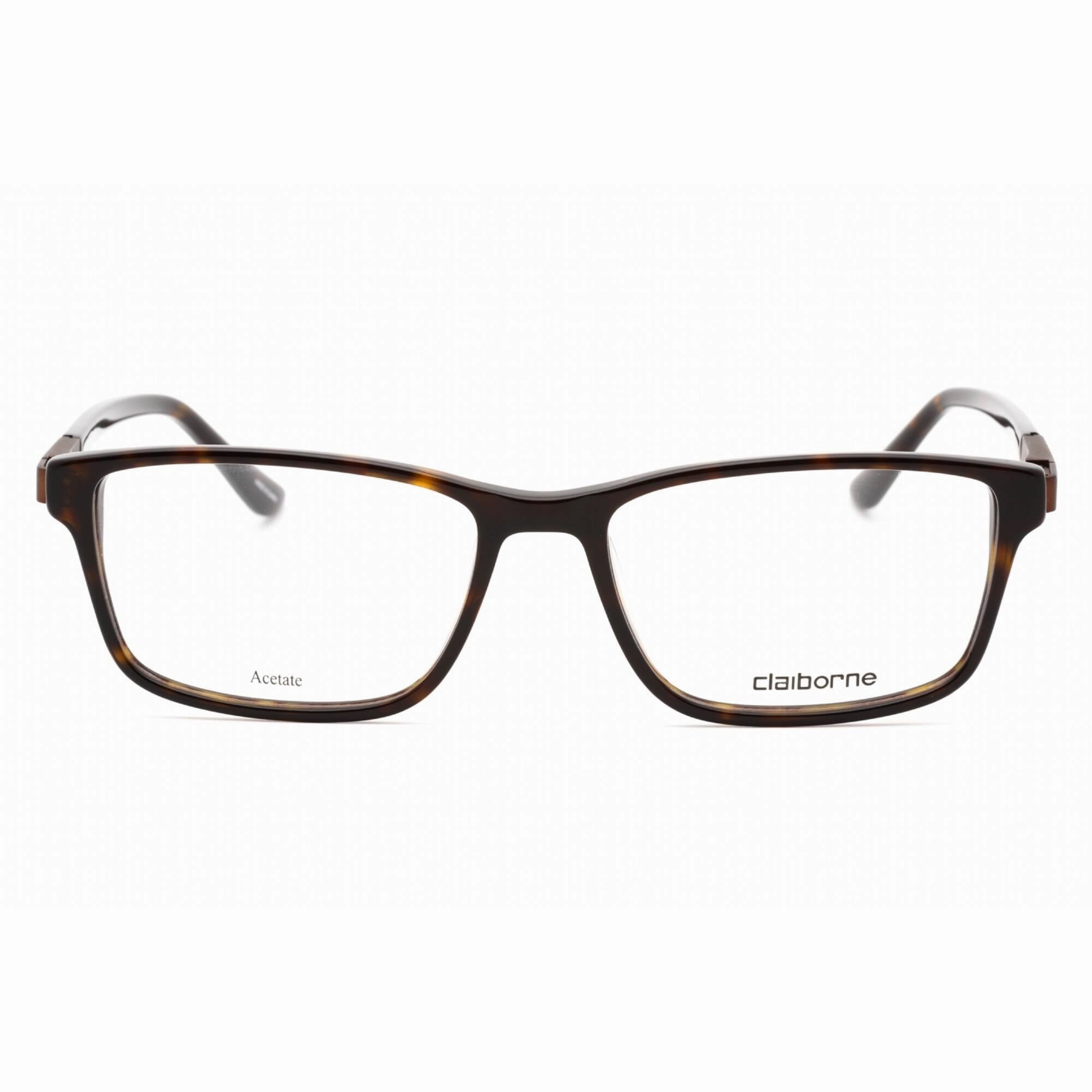 Liz Claiborne Men's Eyeglasses - Havana Plastic Rectangular Shape Frame | CB 319 086