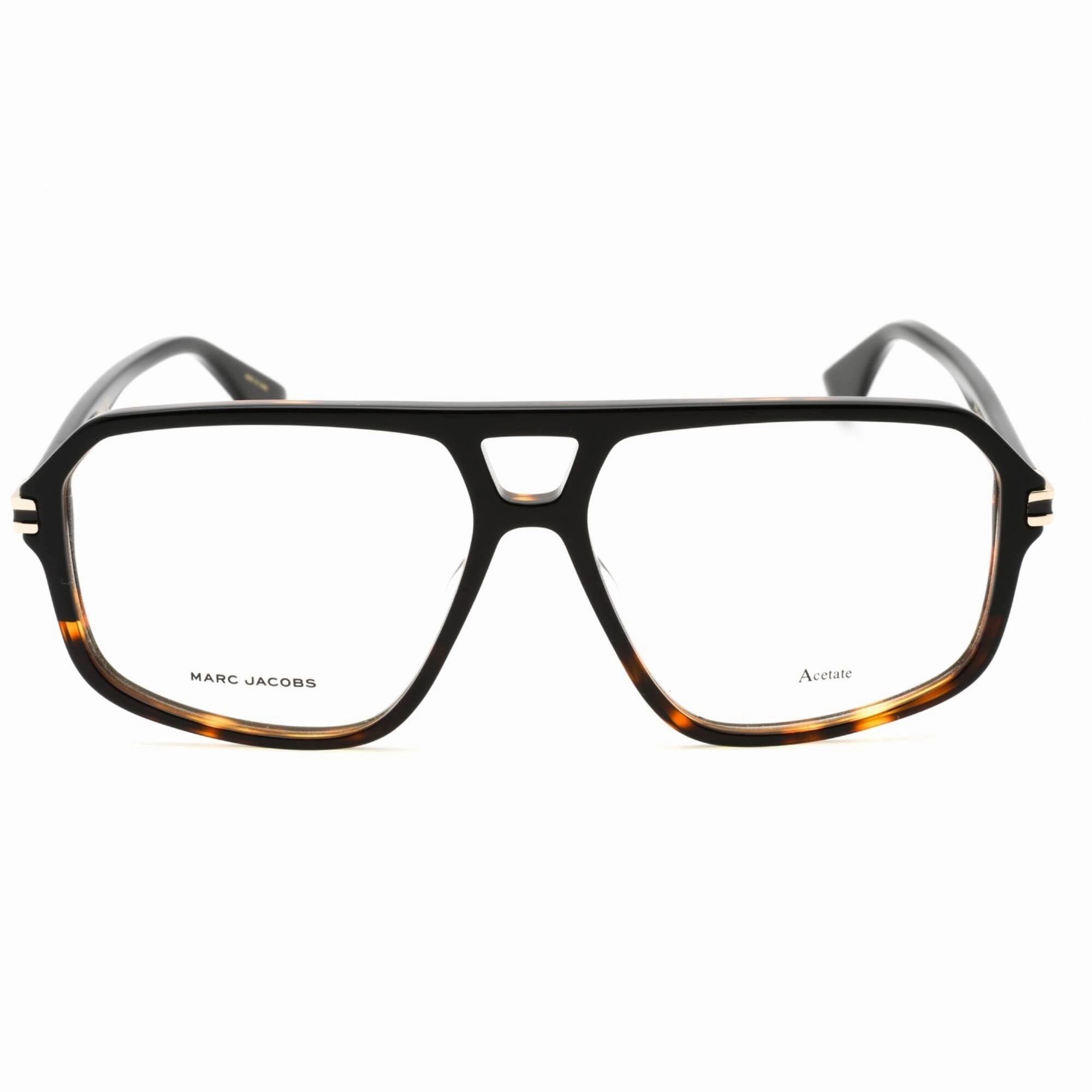 Marc Jacobs Men's Eyeglasses - Black Havana Plastic Navigator Full Rim | Marc 471 WR7