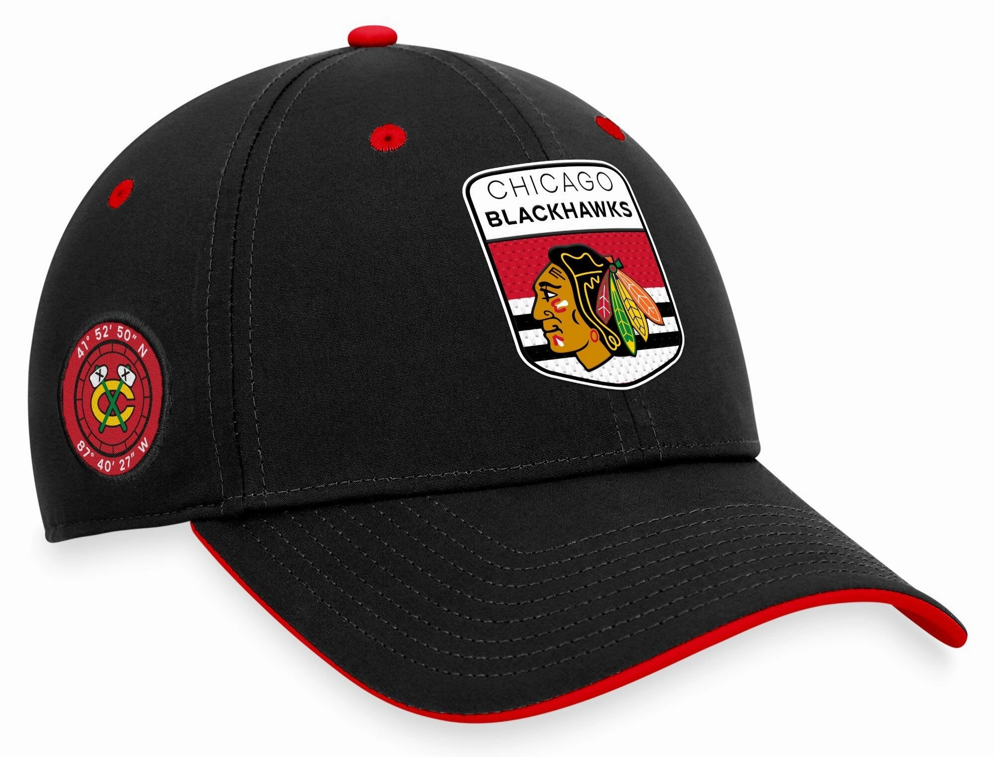 Men's Chicago Blackhawks Fanatics Branded Black NHL Authentic Pro Draft Flex Hat