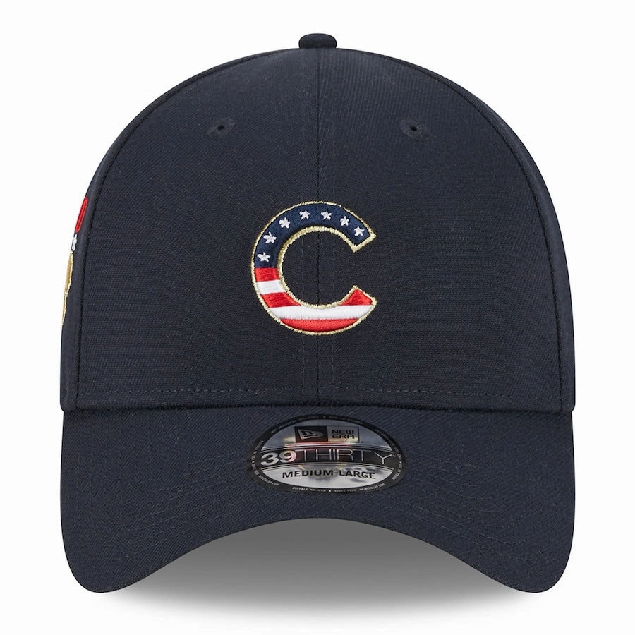 Men's Chicago Cubs New Era Navy 2023 4th of July 39THIRTY Flex Hat