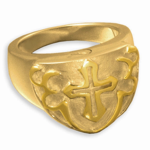 Men's Cross Cremation Ring Memorial Jewelry for Cremated Remains