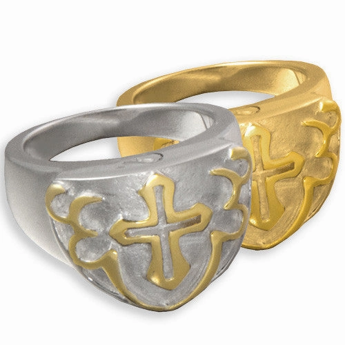 Men's Cross Cremation Ring Memorial Jewelry for Cremated Remains