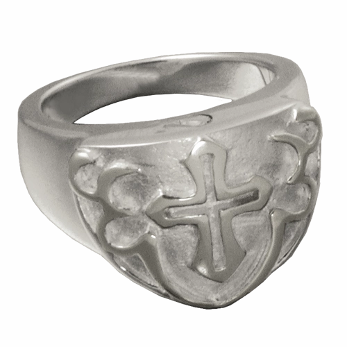 Men's Cross Cremation Ring Memorial Jewelry for Cremated Remains