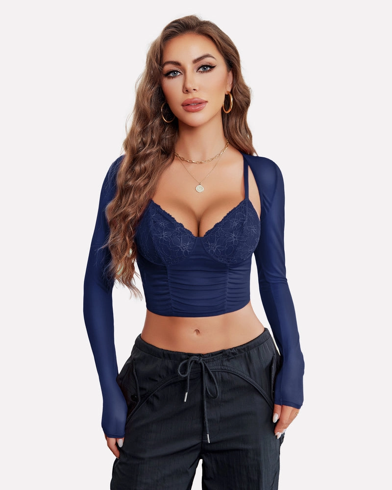 Mesh Crop Top 2 Pieces Sets