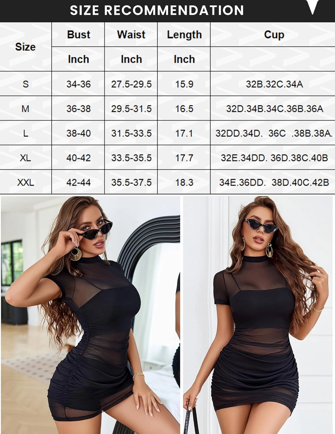 Mesh Dress Bodycon Mini Dress
