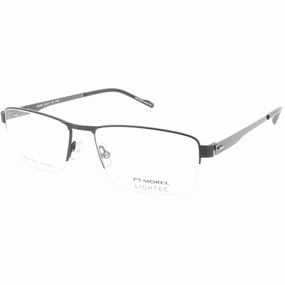 Morel Men's Eyeglasses - Black Metal Half Rim Rectangular Shape Frame | 30296S SP06