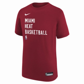 Nike Miami HEAT 2023-24 On-Court Red Practice Youth Tee