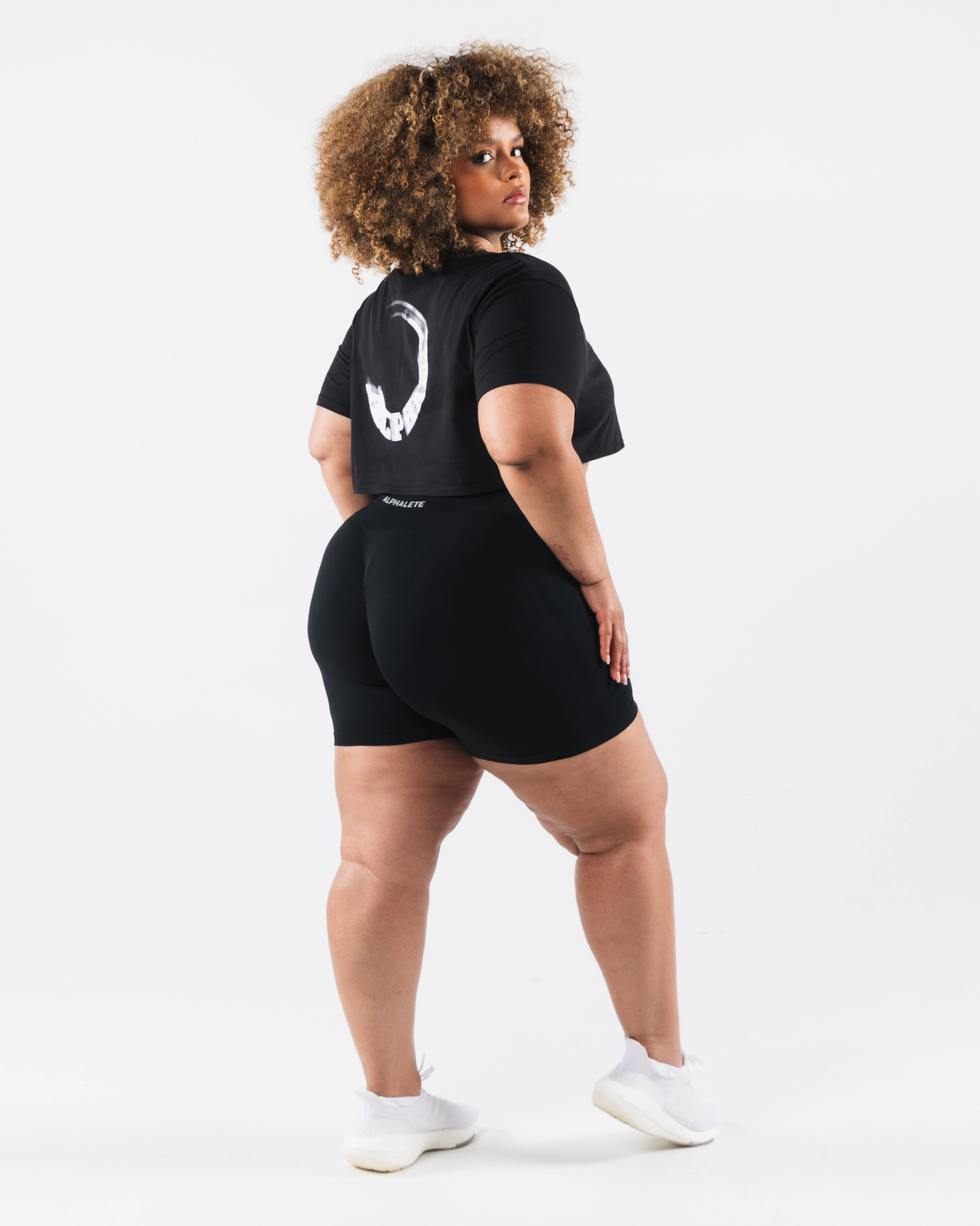 OT Oversized Crop Tee - Black