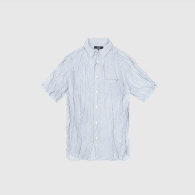 PALE BLUE STRIPED S/S SHIRT