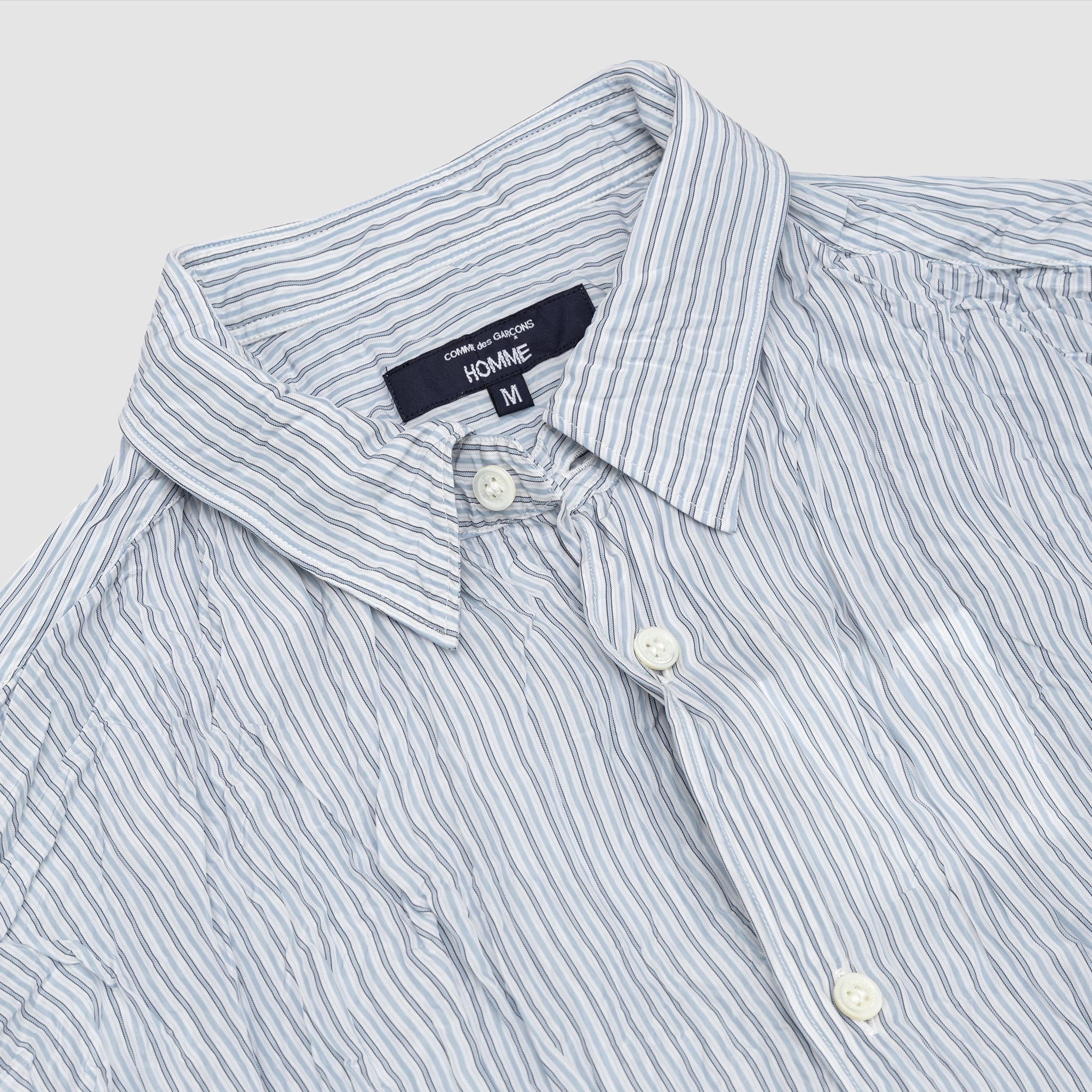 PALE BLUE STRIPED S/S SHIRT