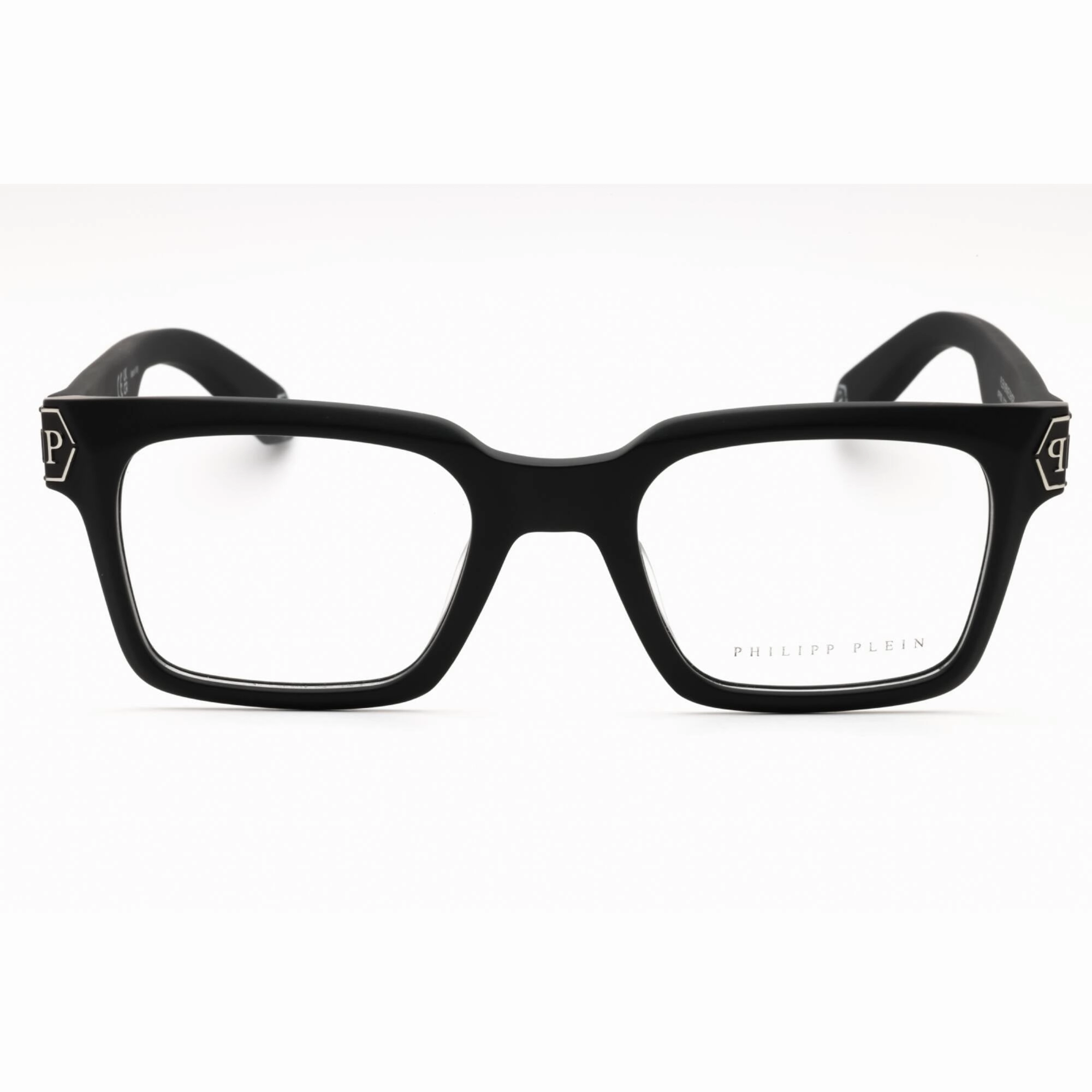 Philipp Plein Men's Eyeglasses - Black Acetate Rectangular Full Rim | VPP082M 0703