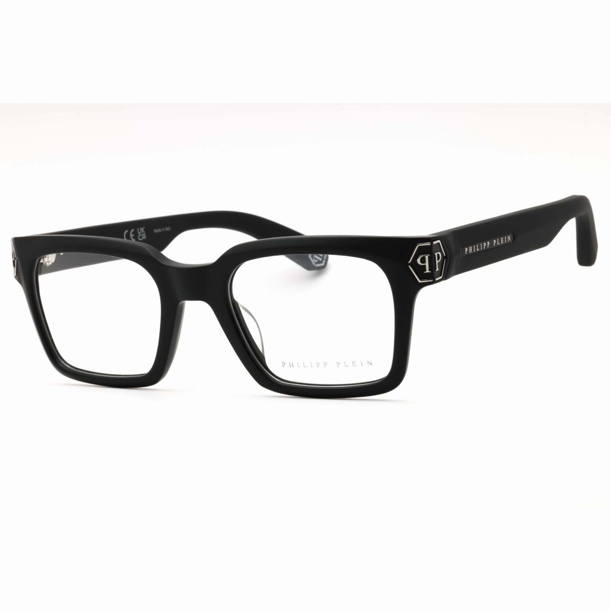Philipp Plein Men's Eyeglasses - Black Acetate Rectangular Full Rim | VPP082M 0703
