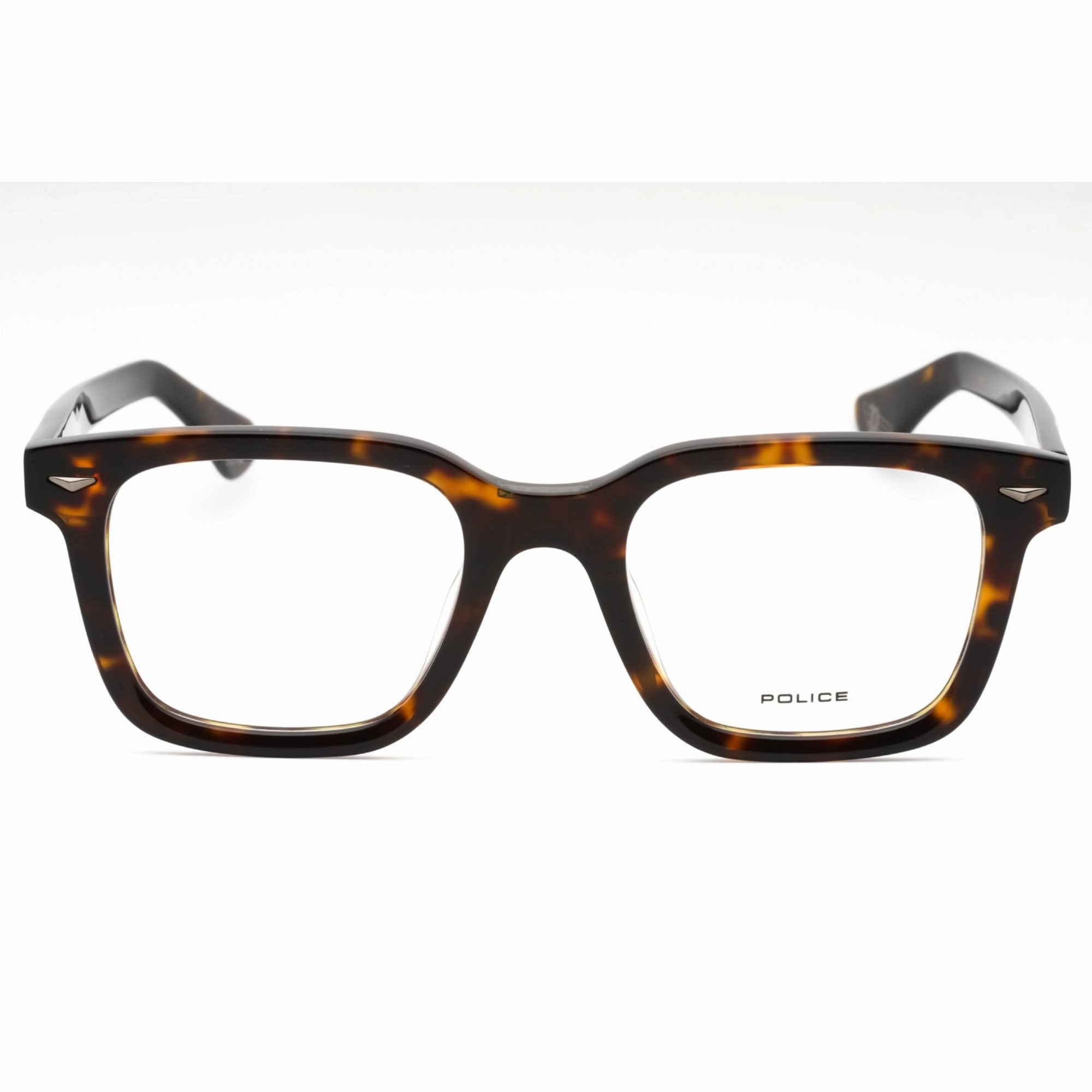 Police Men's Eyeglasses - Dark Tortoise Plastic Square Full Rim Frame | VPLG80E 722V