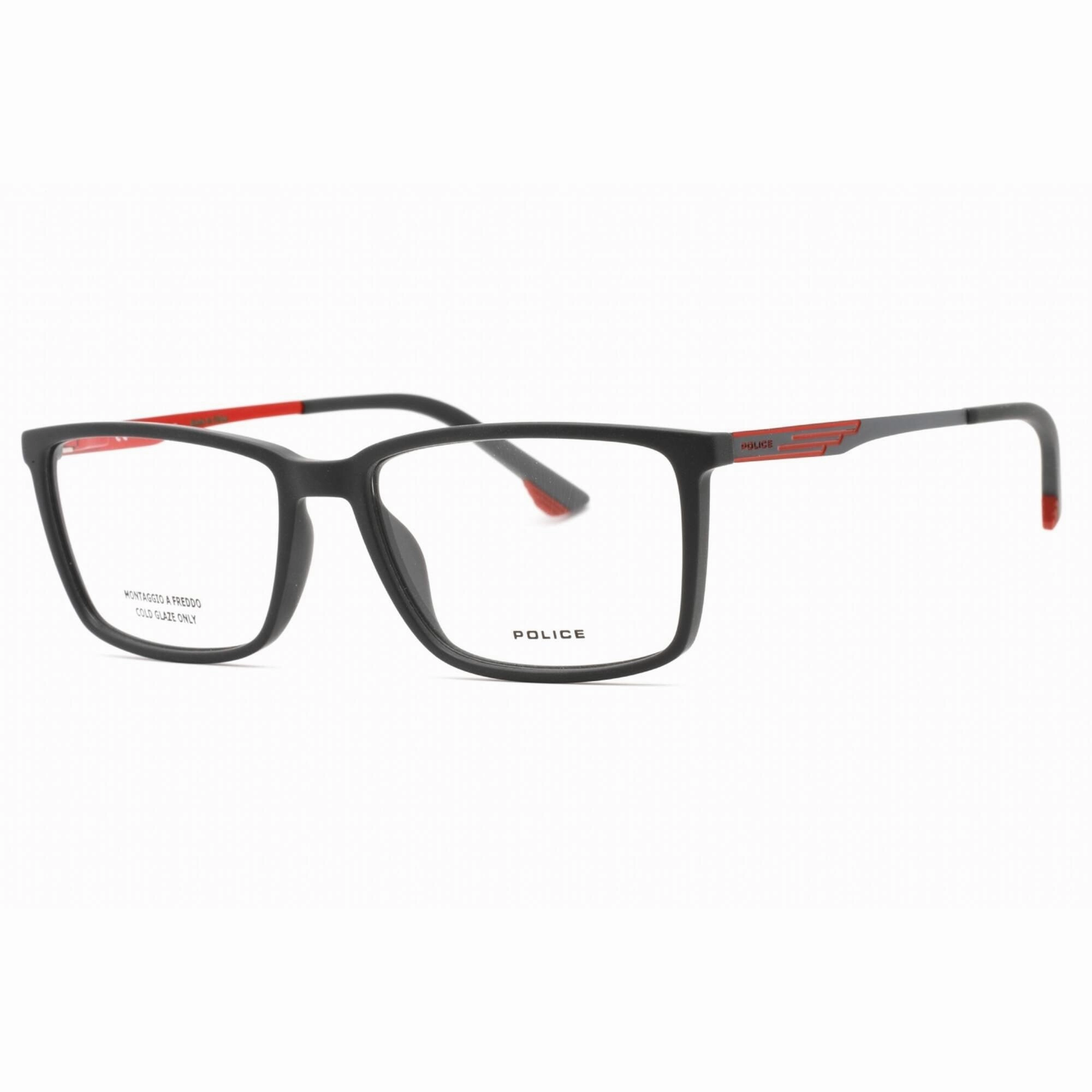 Police Men's Eyeglasses - Shiny Red Injected Propionate Rectangular | VPL949 0R43