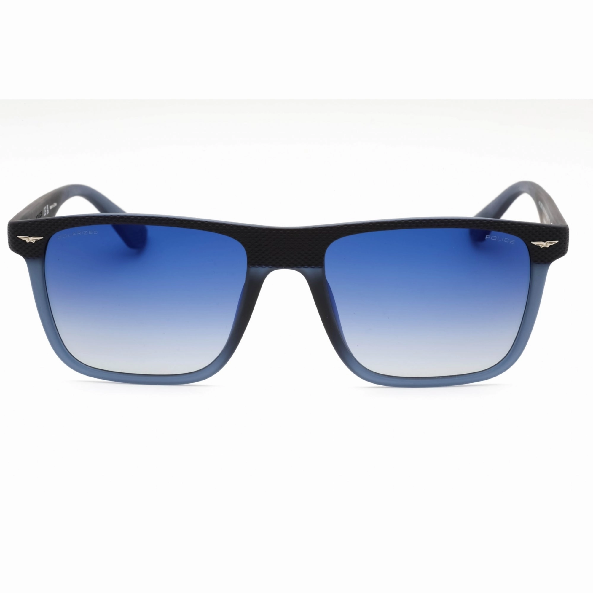 Police Men's Sunglasses - Blue Plastic Rectangular Shape Full Rim Frame | SPLE02 R22P