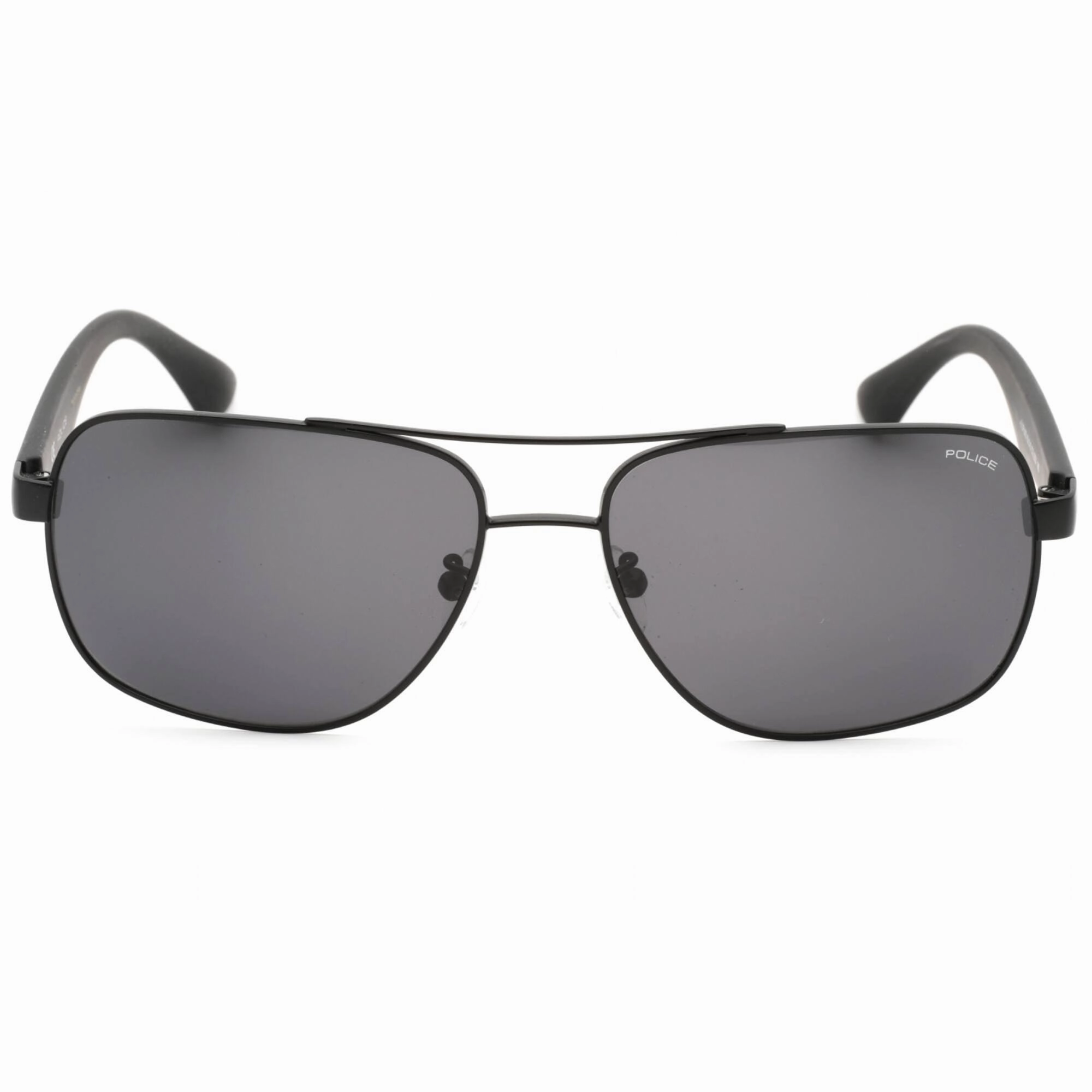 Police Men's Sunglasses - Semi Matte Black Metal Aviator Shape Frame | SPL655 0531