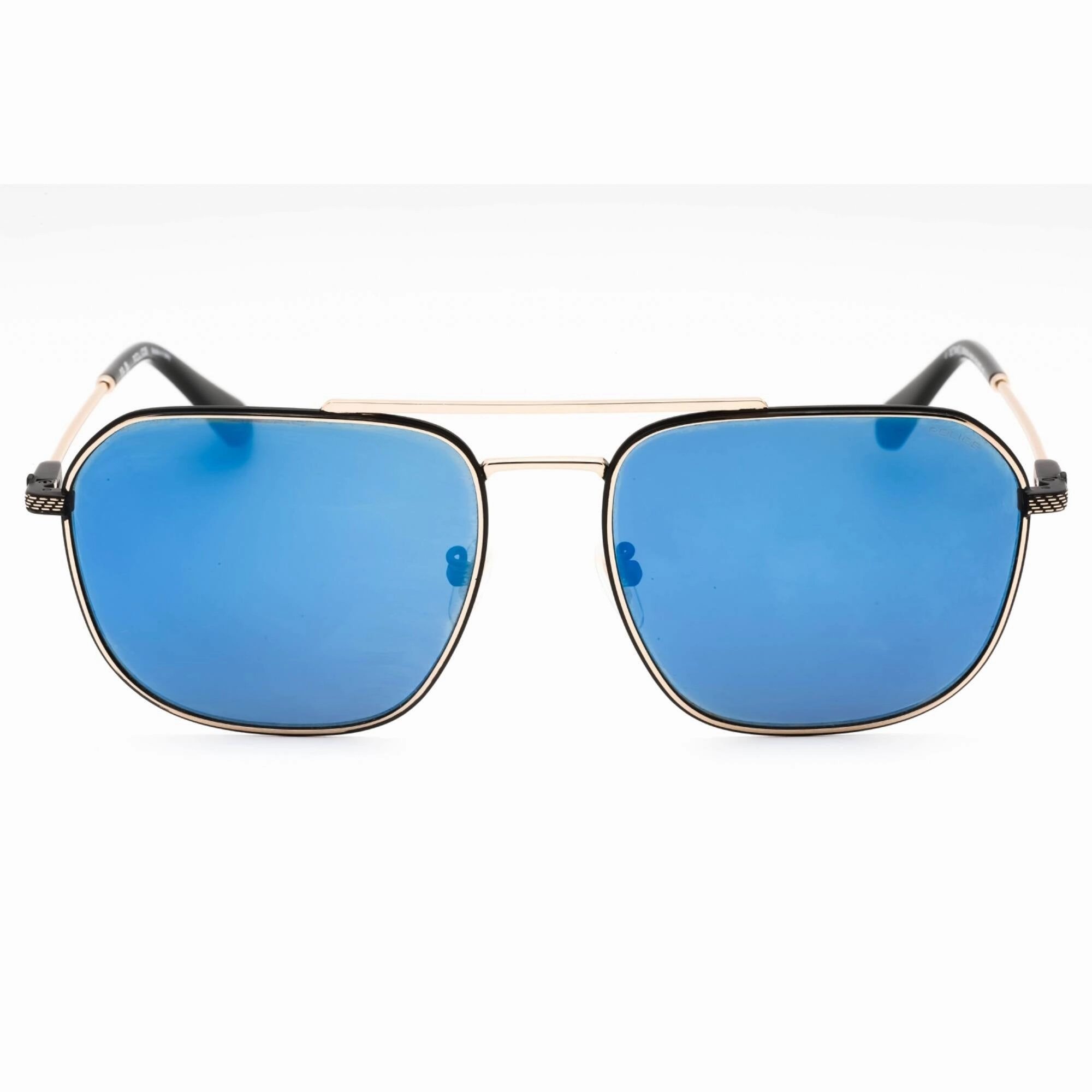 Police Men's Sunglasses - Shiny Rose Gold Metal Aviator Full Rim Frame | SPLF64M 300B