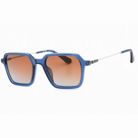 Police Men's Sunglasses - Shiny Transparent Blue Acetate Square Frame | SPLL10M 0892