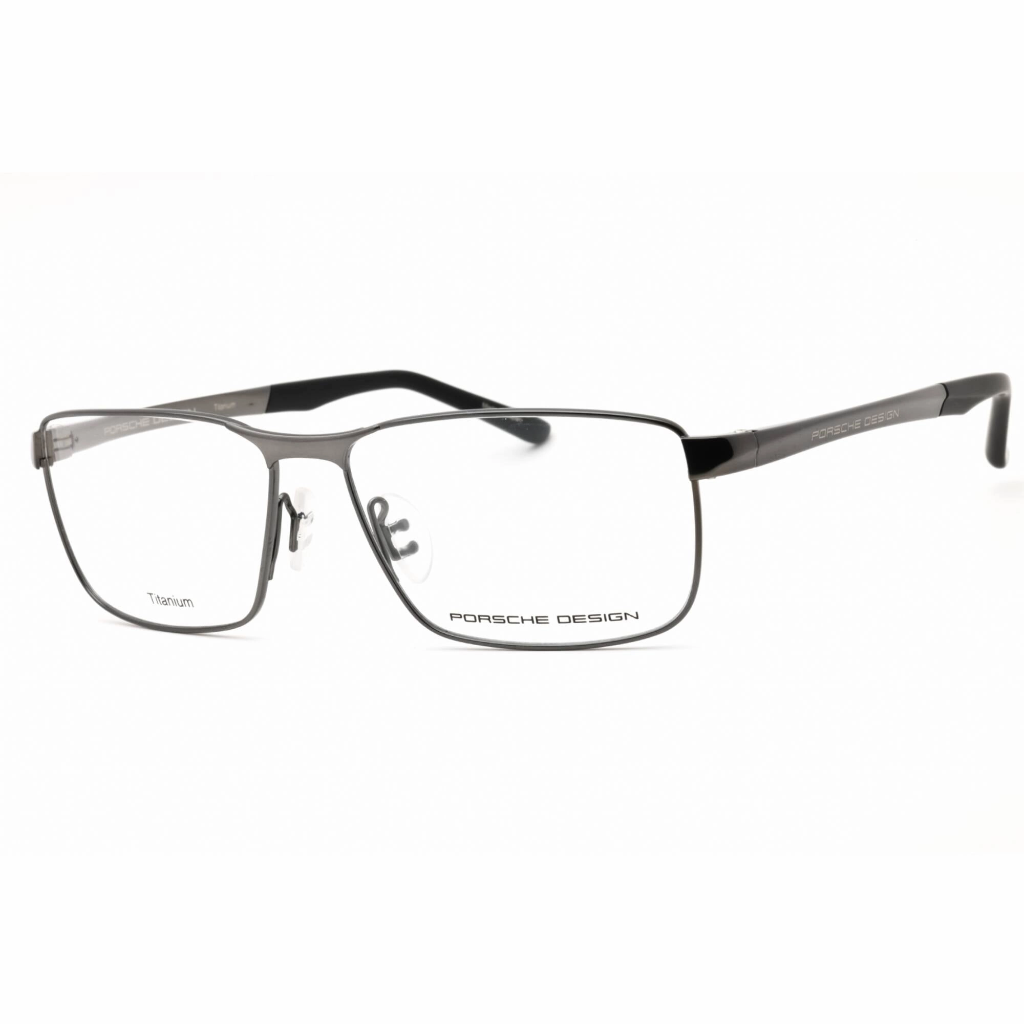 Porsche Men's Eyeglasses - Dark Grey Metal Rectangular Shape Full Rim Frame | P8273 D
