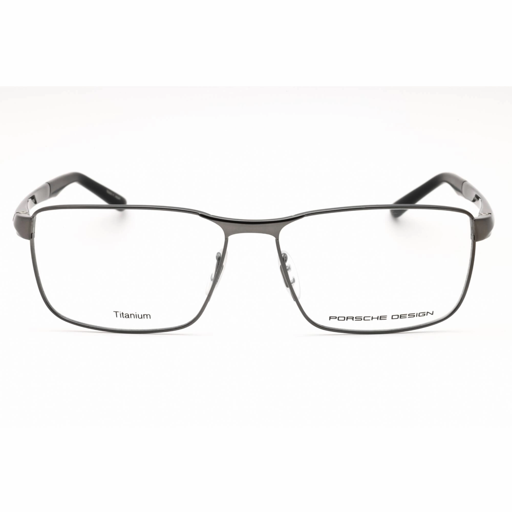 Porsche Men's Eyeglasses - Dark Grey Metal Rectangular Shape Full Rim Frame | P8273 D