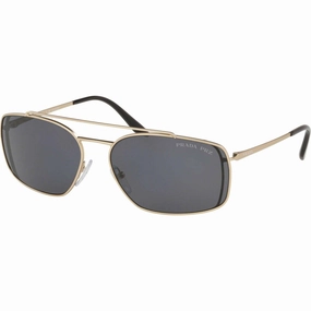 Prada Men's Sunglasses - Gold Pilot Frame Grey Polarized Lens | PRADA 0PR64VS 1BK5Z162