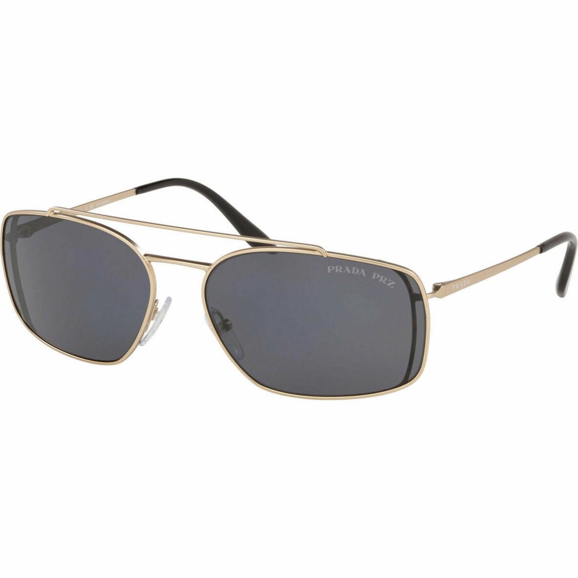 Prada Men's Sunglasses - Gold Pilot Frame Grey Polarized Lens | PRADA 0PR64VS 1BK5Z162