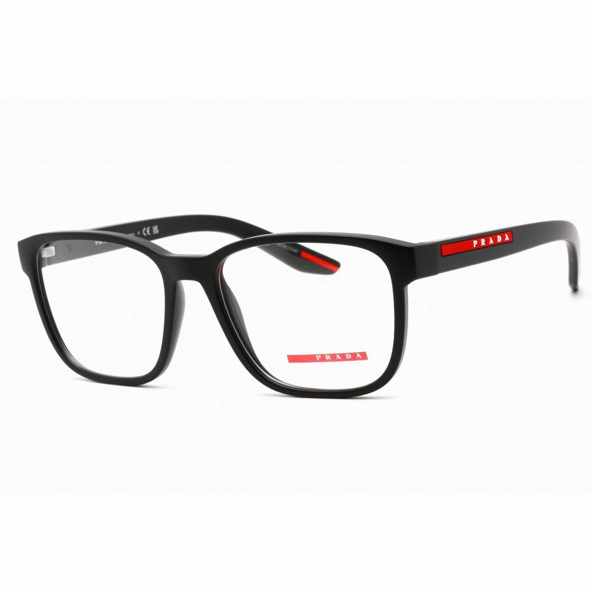 Prada Sport Men's Eyeglasses - Full Rim Square Black Plastic Frame | 0PS 06PV DG01O1