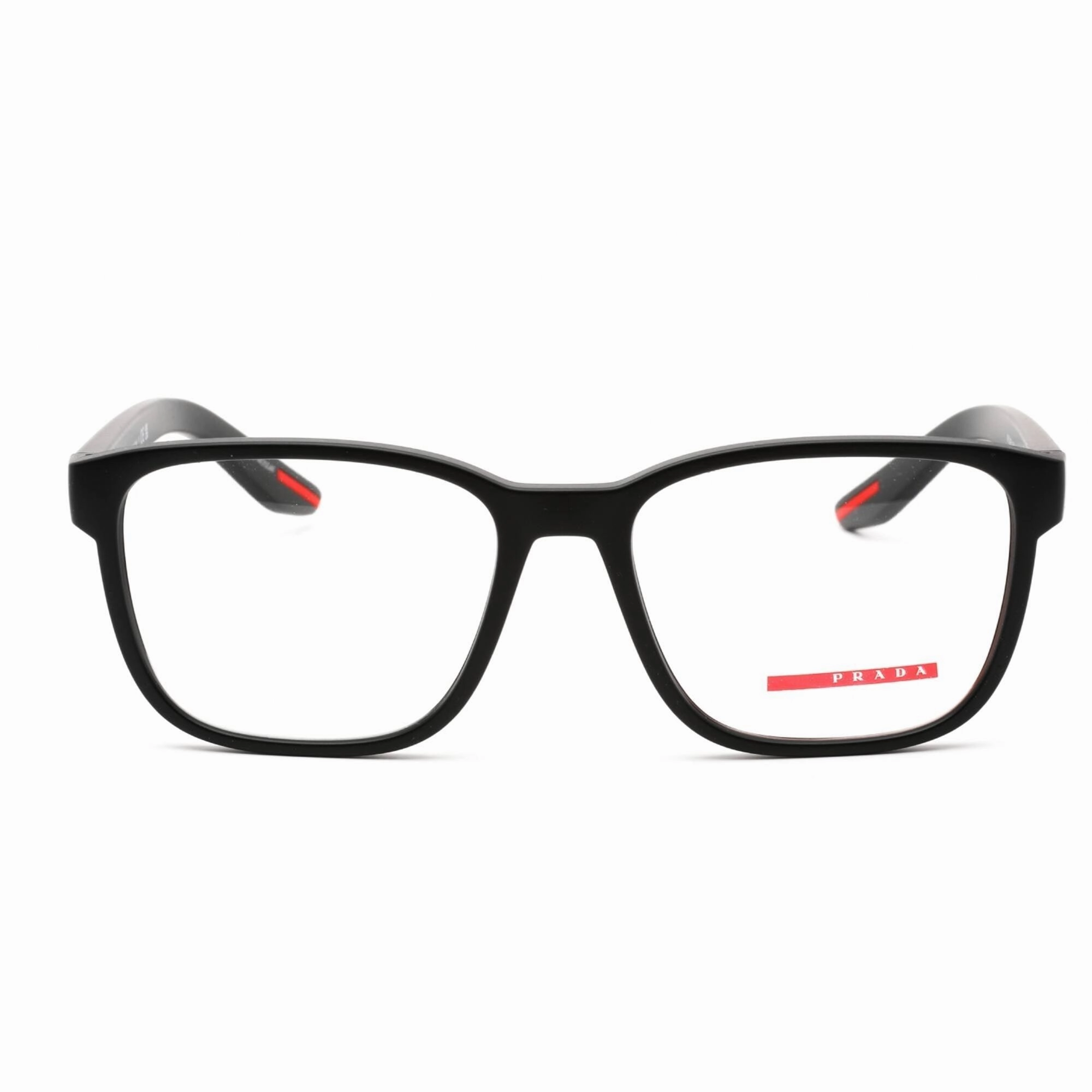 Prada Sport Men's Eyeglasses - Full Rim Square Black Plastic Frame | 0PS 06PV DG01O1
