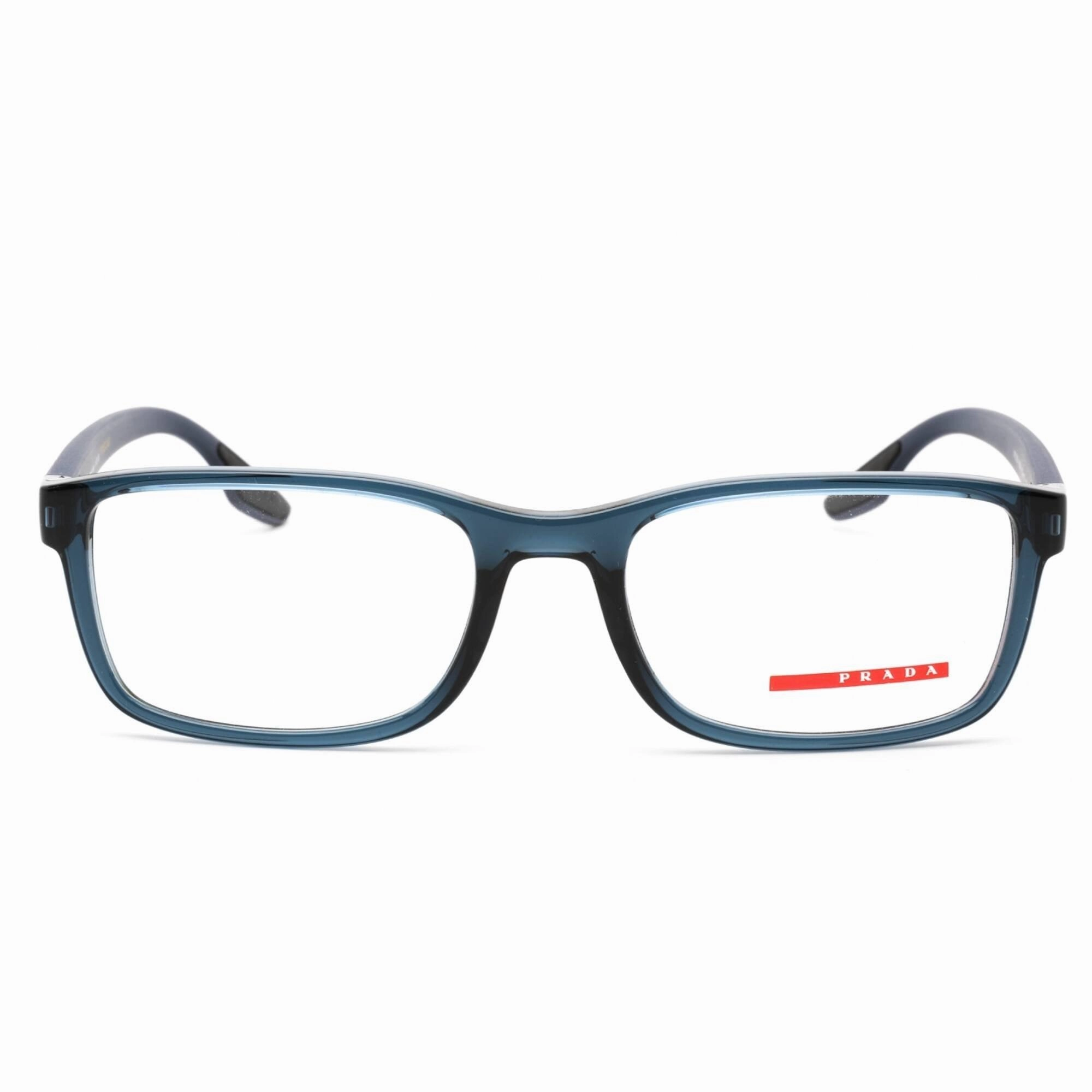 Prada Sport Men's Eyeglasses - Rectangular Crystal Blue Nylon Frame | 0PS 09OV CZH1O1