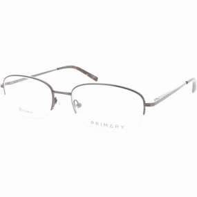 Primary Men's Eyeglasses - Demo Lens Metal Oval Shape Half Rim Frame | Pt102 Brown