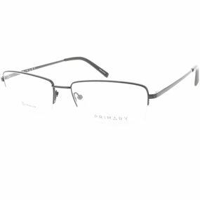 Primary Men's Eyeglasses - Demo Lens Titanium Rectangular 56mm Frame | Pt107 Black