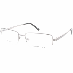 Primary Men's Eyeglasses - Demo Lens Titanium Rectangular Half Rim | Pt104 Gunmetal