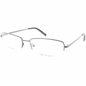 Primary Men's Eyeglasses - Demo Lens Titanium Rectangular Half Rim | Pt107 Gunmetal
