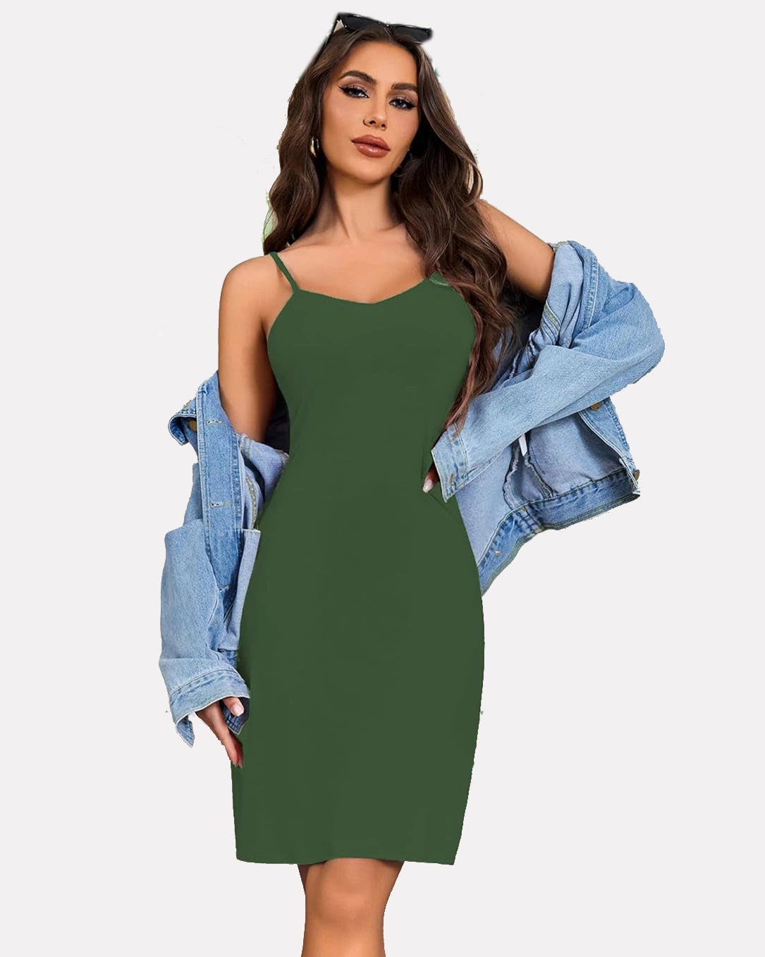 Print Full Slips Chemise Dress