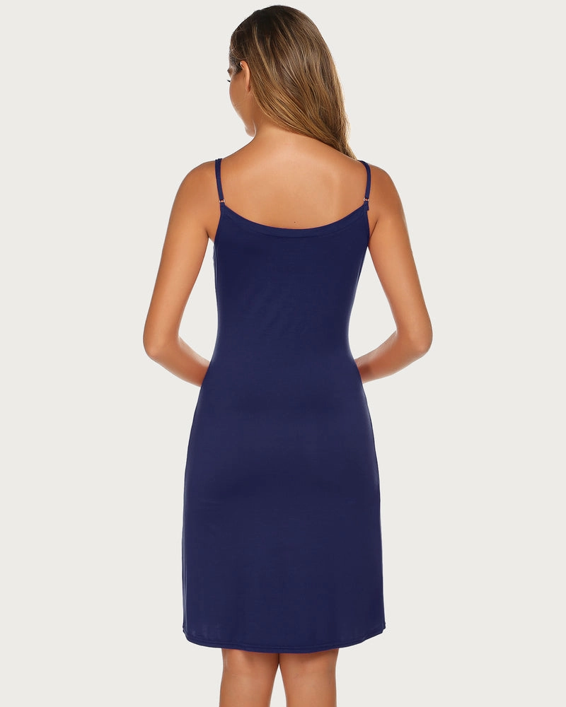 Print Full Slips Chemise Dress