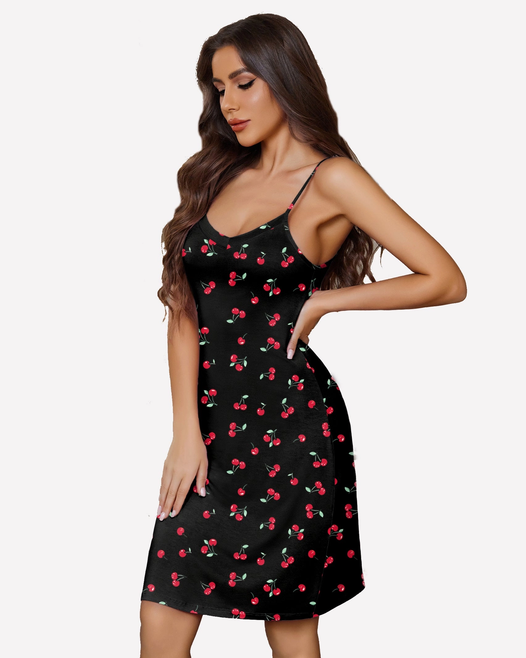 Print Full Slips Chemise Dress