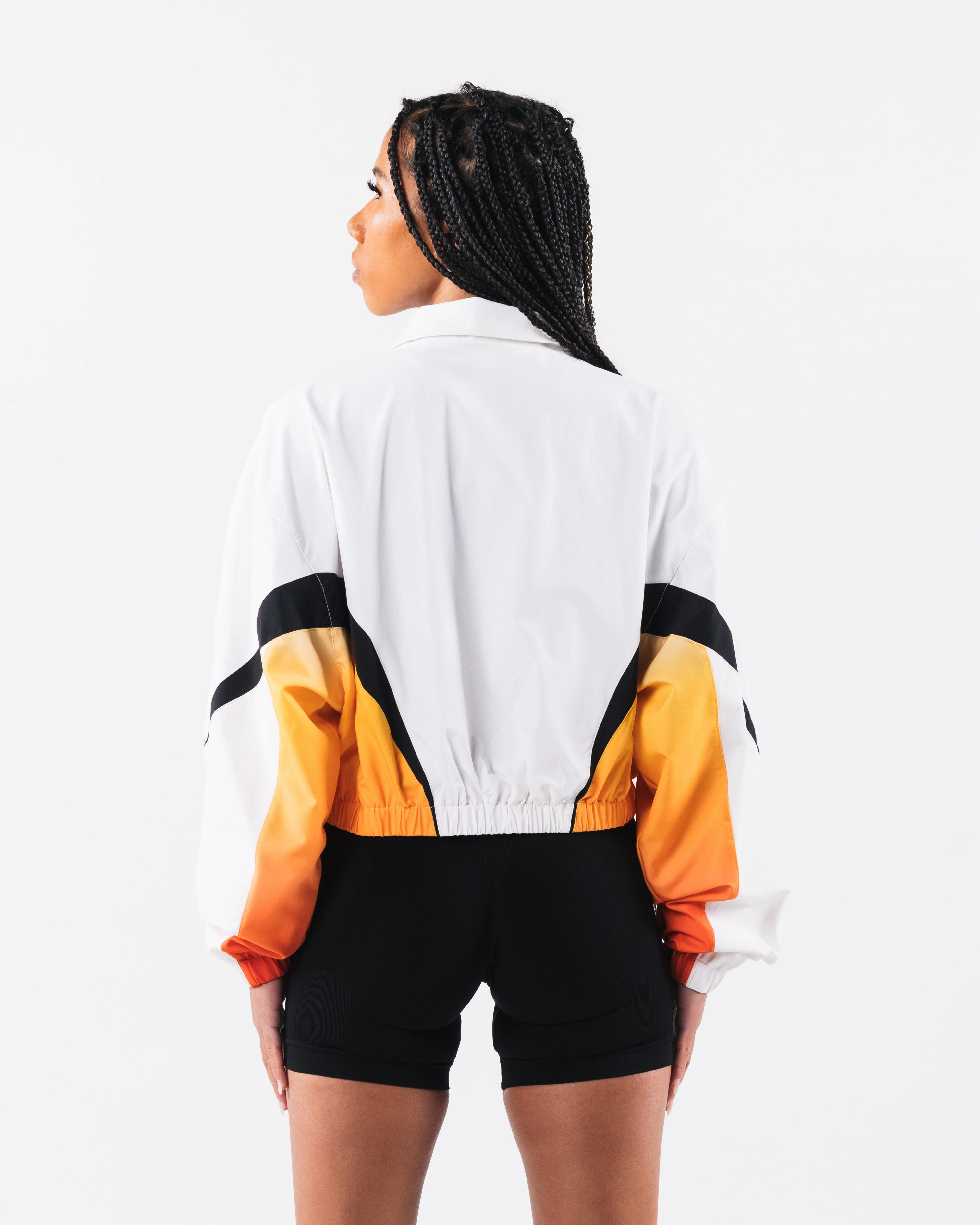 Retro Crop Jacket - White / Aura Gradient